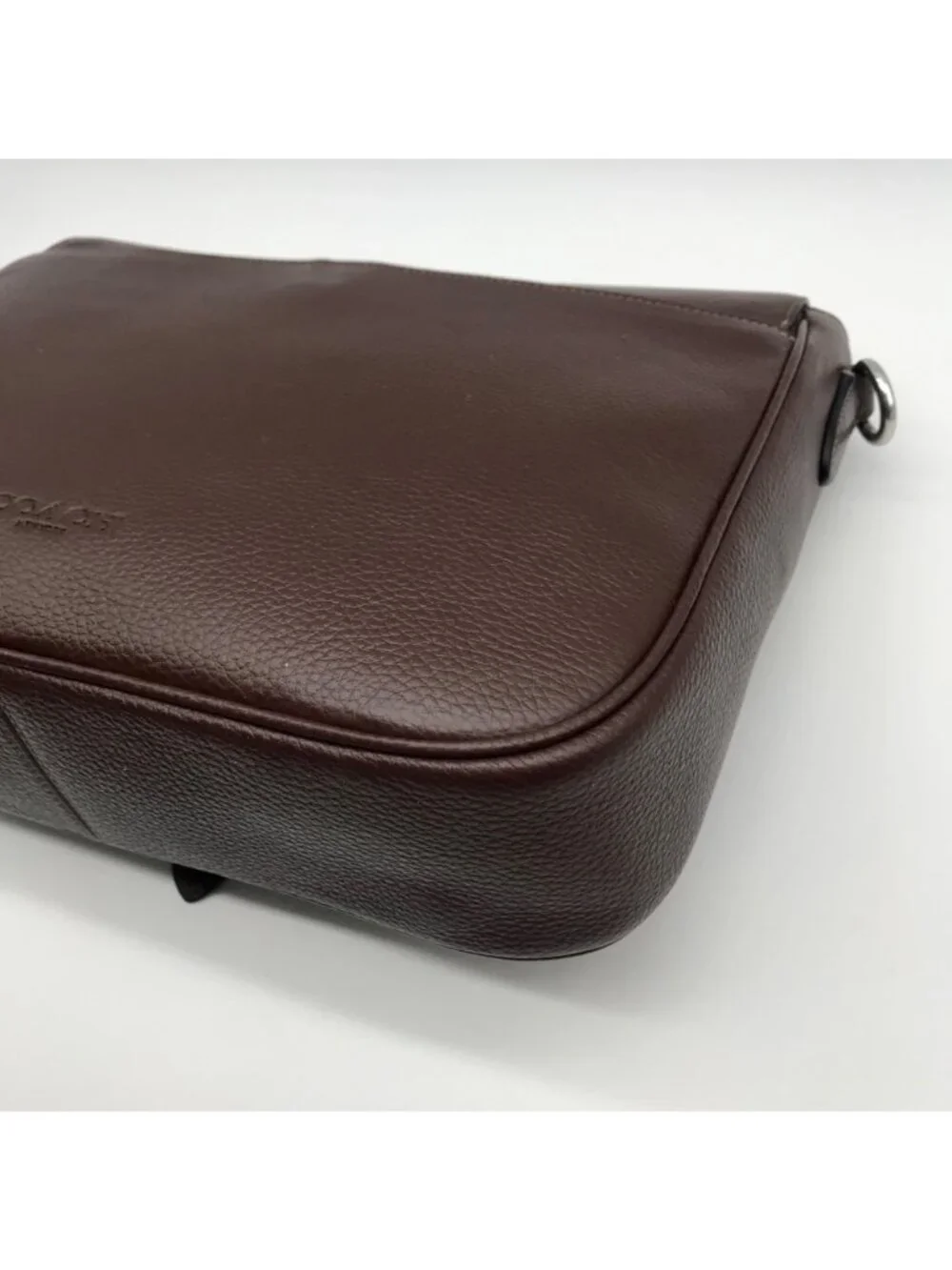 Coach Brown Pebbled Leather Warner Messenger Bag CW215